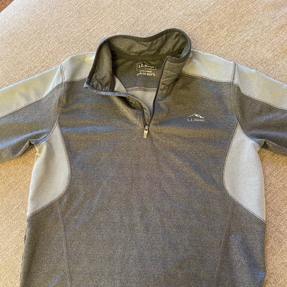L.L. Bean Men's Two-Tone Gray Quarter-Zip Jacket